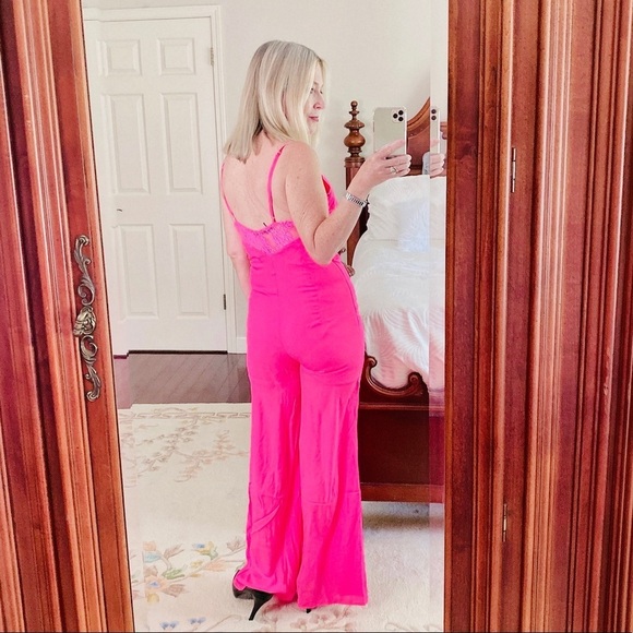 ROLY POLY neon pink wide leg romper - Picture 7 of 8